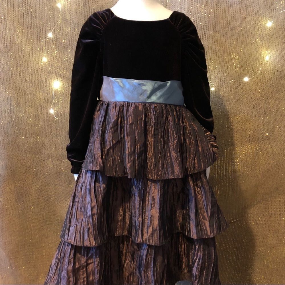 Genuine Rose Velour / Tafetta Holiday Dress 6X